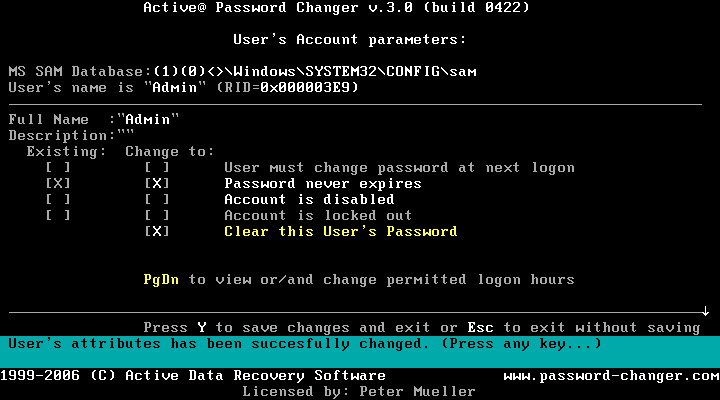 как сбросить пароль windows XP